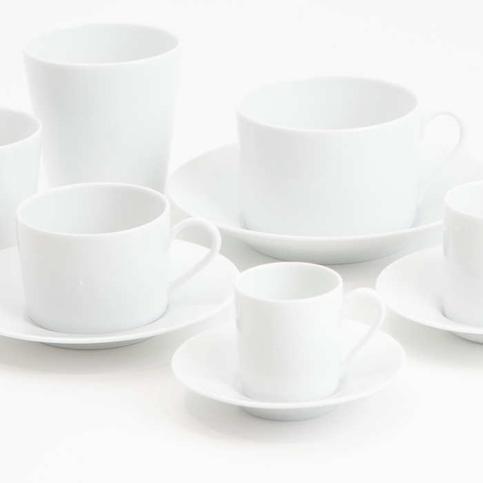 The Ultra teapots, cups and saucers